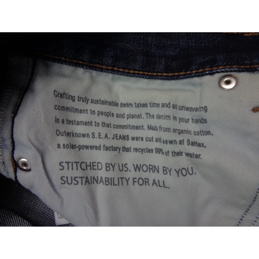 Outerknown SEA Jeans Selvedge Denim Mens 32x32 Button Fly Local Straight Fit